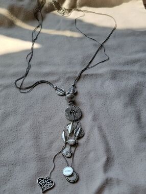 Silver-Tone Multi-Charm Pendant Necklace - Hope & Love Accents